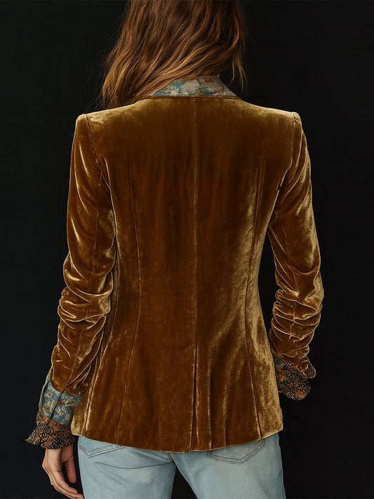 Anna | Blazer Patchwork con Stampa Floreale Vintage