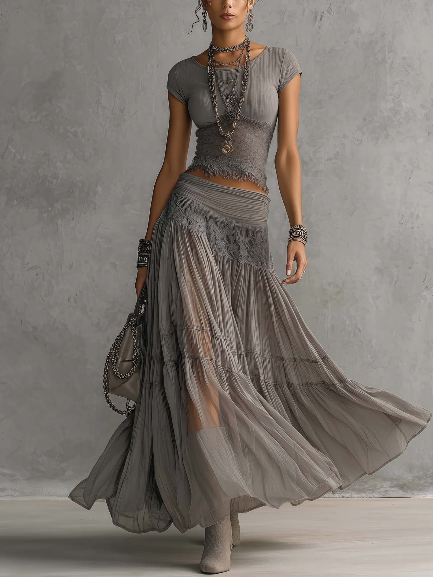 NATALIA – Conjunto Glamour Plateado Premium