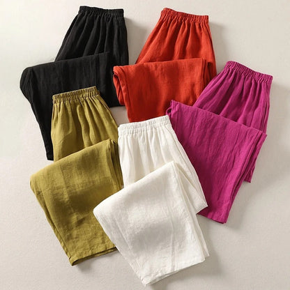 AMALIA – Pantalón Lino Santorini Premium