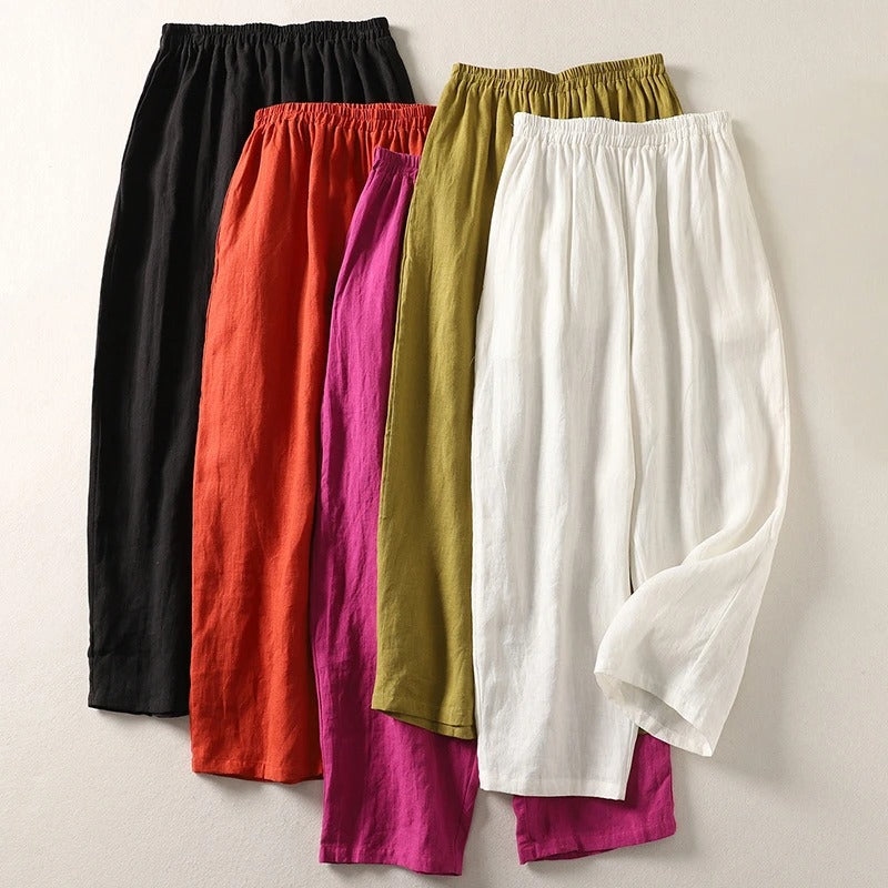 AMALIA – Pantalón Lino Santorini Premium