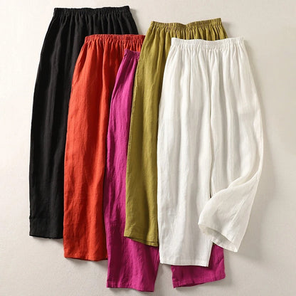 AMALIA – Pantalón Lino Santorini Premium