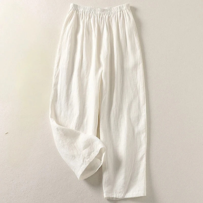 AMALIA – Pantalón Lino Santorini Premium