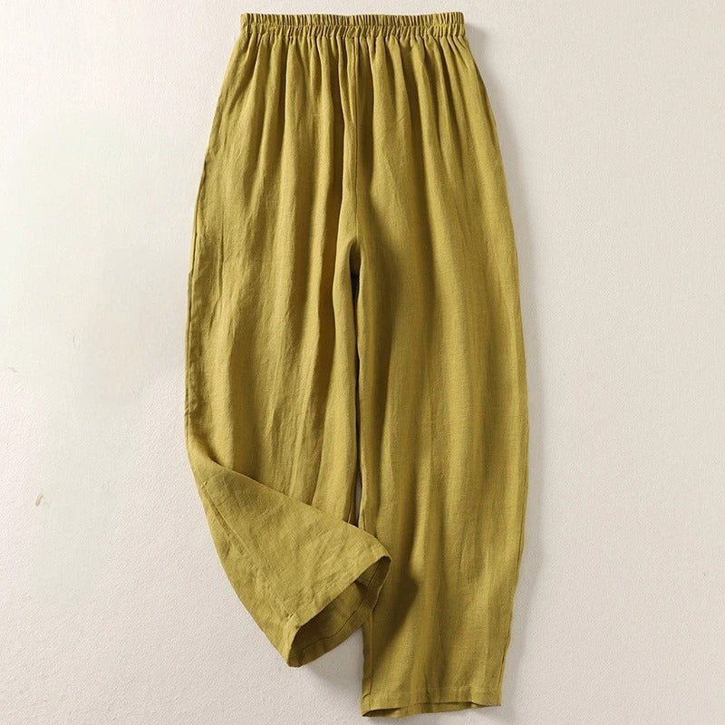 AMALIA – Pantalón Lino Santorini Premium