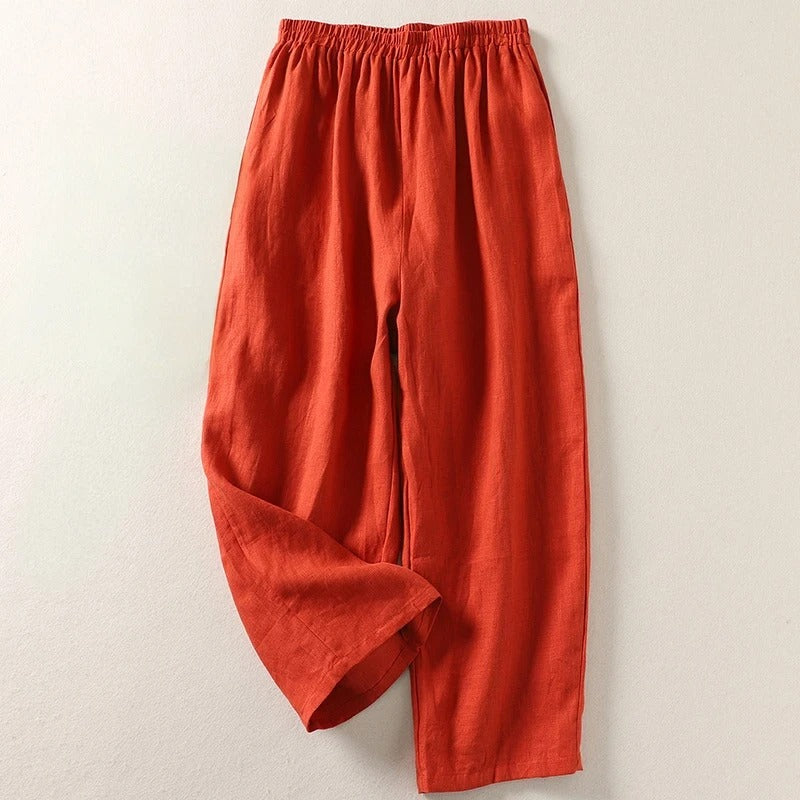 AMALIA – Pantalón Lino Santorini Premium