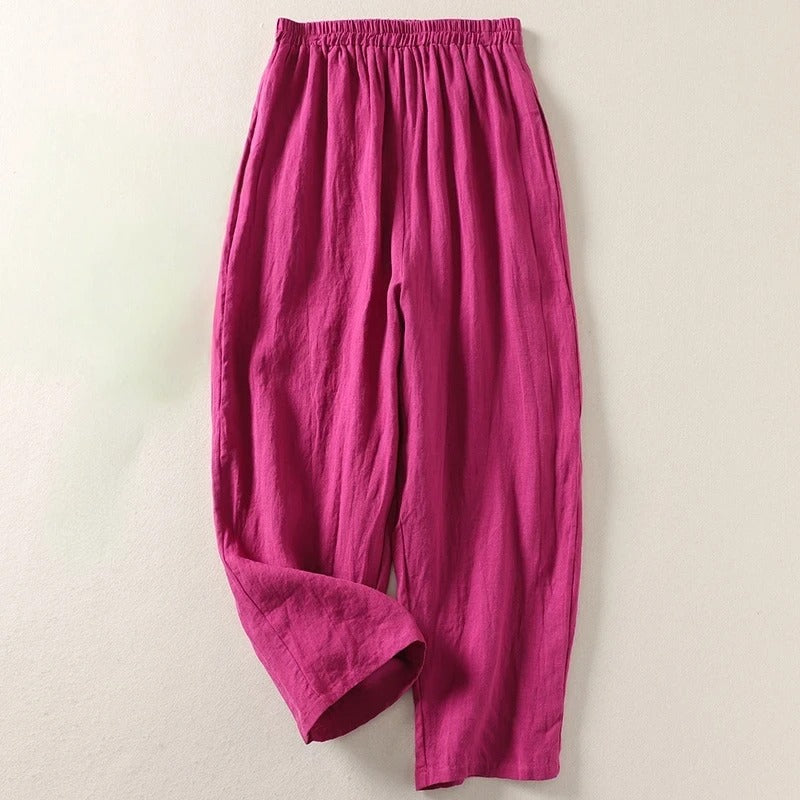 AMALIA – Pantalón Lino Santorini Premium