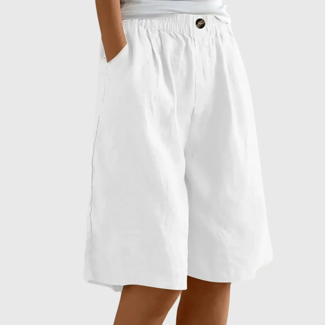 OLIVIA – Bermuda de Lino Fluida Premium