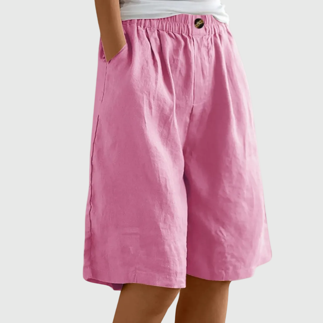 OLIVIA – Bermuda de Lino Fluida Premium
