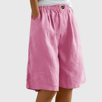 OLIVIA – Bermuda de Lino Fluida Premium