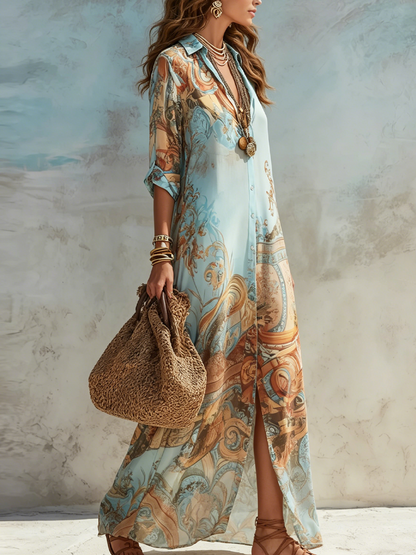 MALENA – Vestido Boho Costa Azul