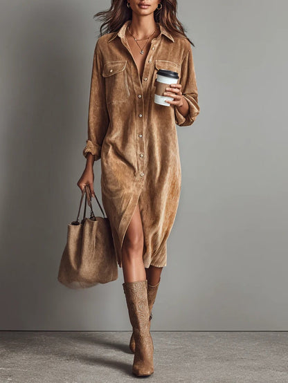 Rosaria – Abito Midi Ampio con Doppie Tasche