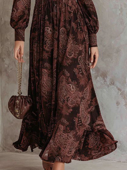 Maria | Abito Lungo Elegante con Stampa Floreale