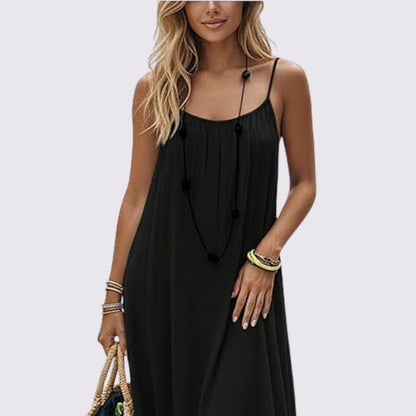 NUANCE | Vestido Negro Tirantes Fluido – Elegante y Versátil