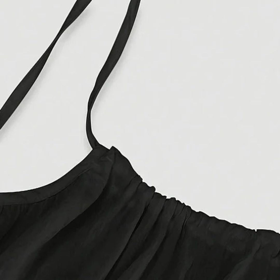 NUANCE | Vestido Negro Tirantes Fluido – Elegante y Versátil