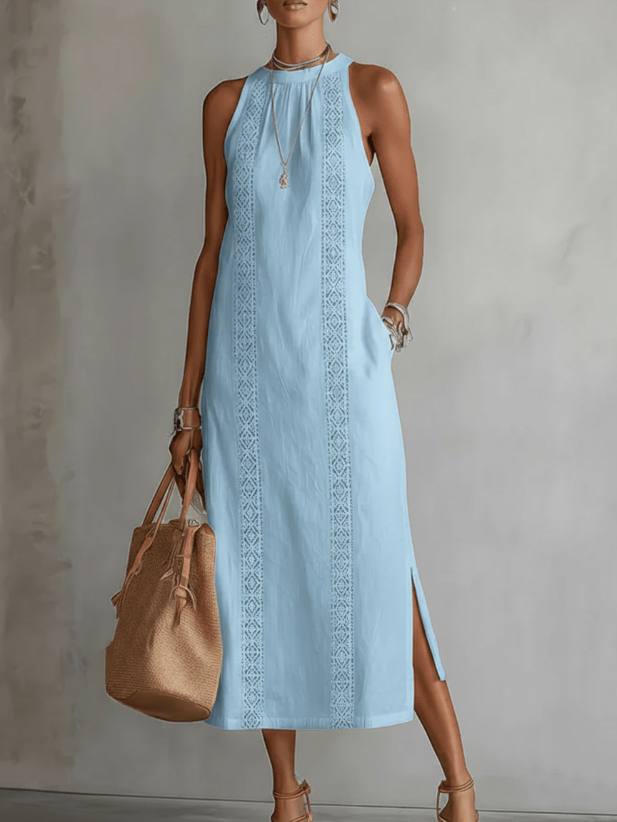 Alexandra – Vestido Lino Mediterráneo