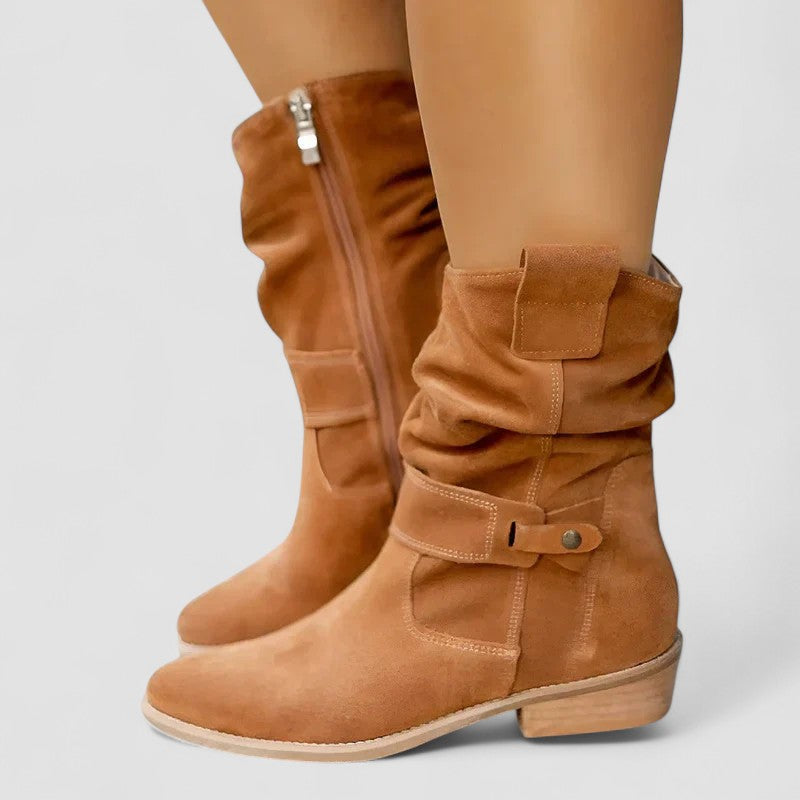 Lucia | Stivaletti Western con Gambale Arricciato
