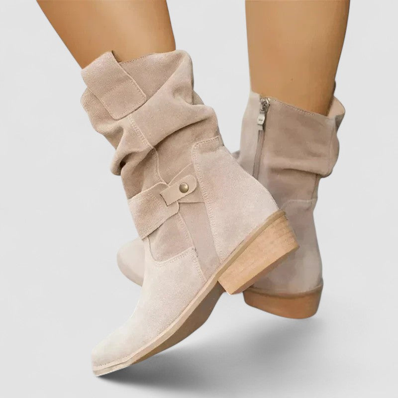 Lucia | Stivaletti Western con Gambale Arricciato