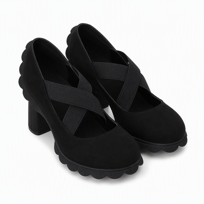 Katia – Scarpe da Donna con Tacco Largo e Cinturini Incrociati