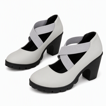 Katia – Scarpe da Donna con Tacco Largo e Cinturini Incrociati
