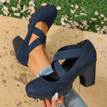 Katia – Scarpe da Donna con Tacco Largo e Cinturini Incrociati