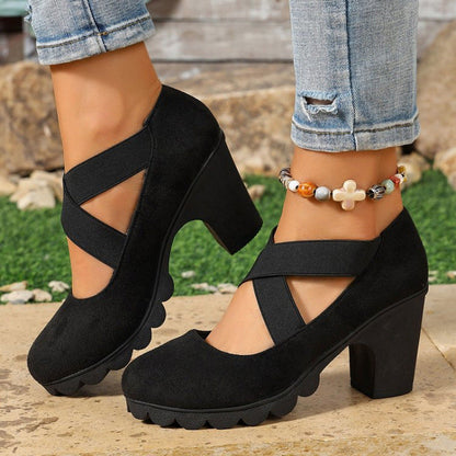 Katia – Scarpe da Donna con Tacco Largo e Cinturini Incrociati